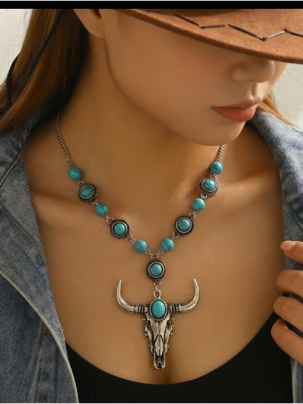 Western Bull Skull Necklace